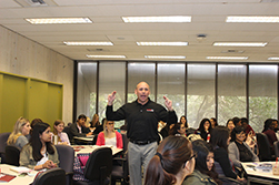 Teacher Candidates listen attentively at a workshop at the College of Education Farish Hall