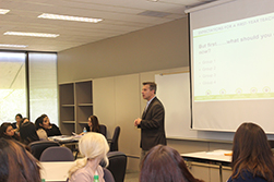 Teacher Candidates discuss issues at a workshop at the College of Education Farish Hall