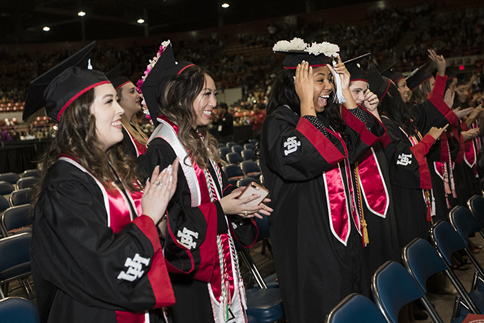 Students at graduation