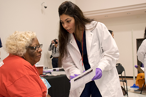 Patient with health care worker