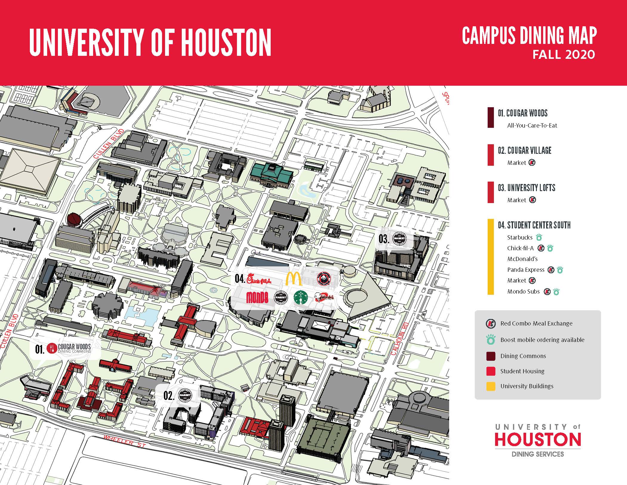 Spring 2019 dining map