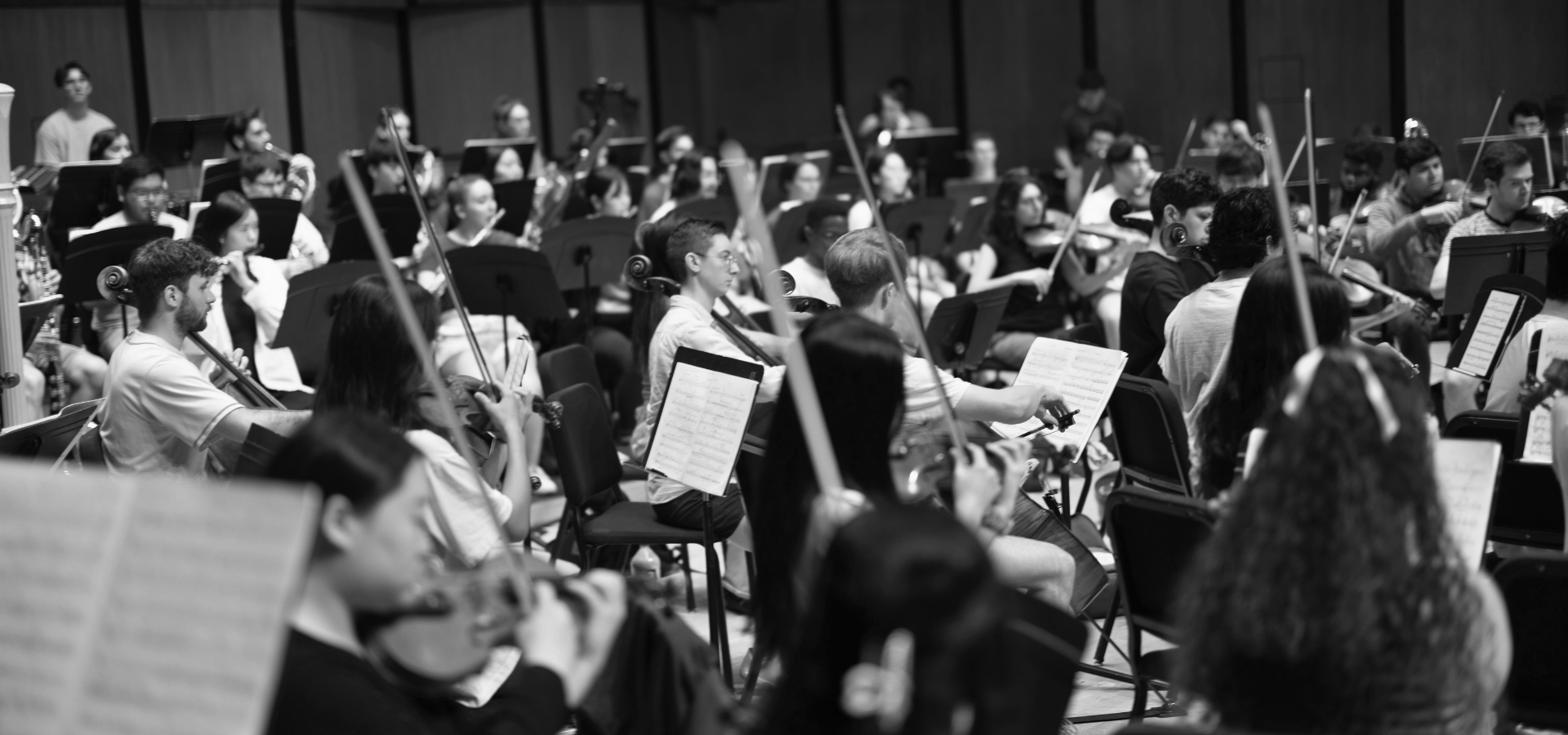 Texas Music Festival full orchestra on stage of the Moores Opera House