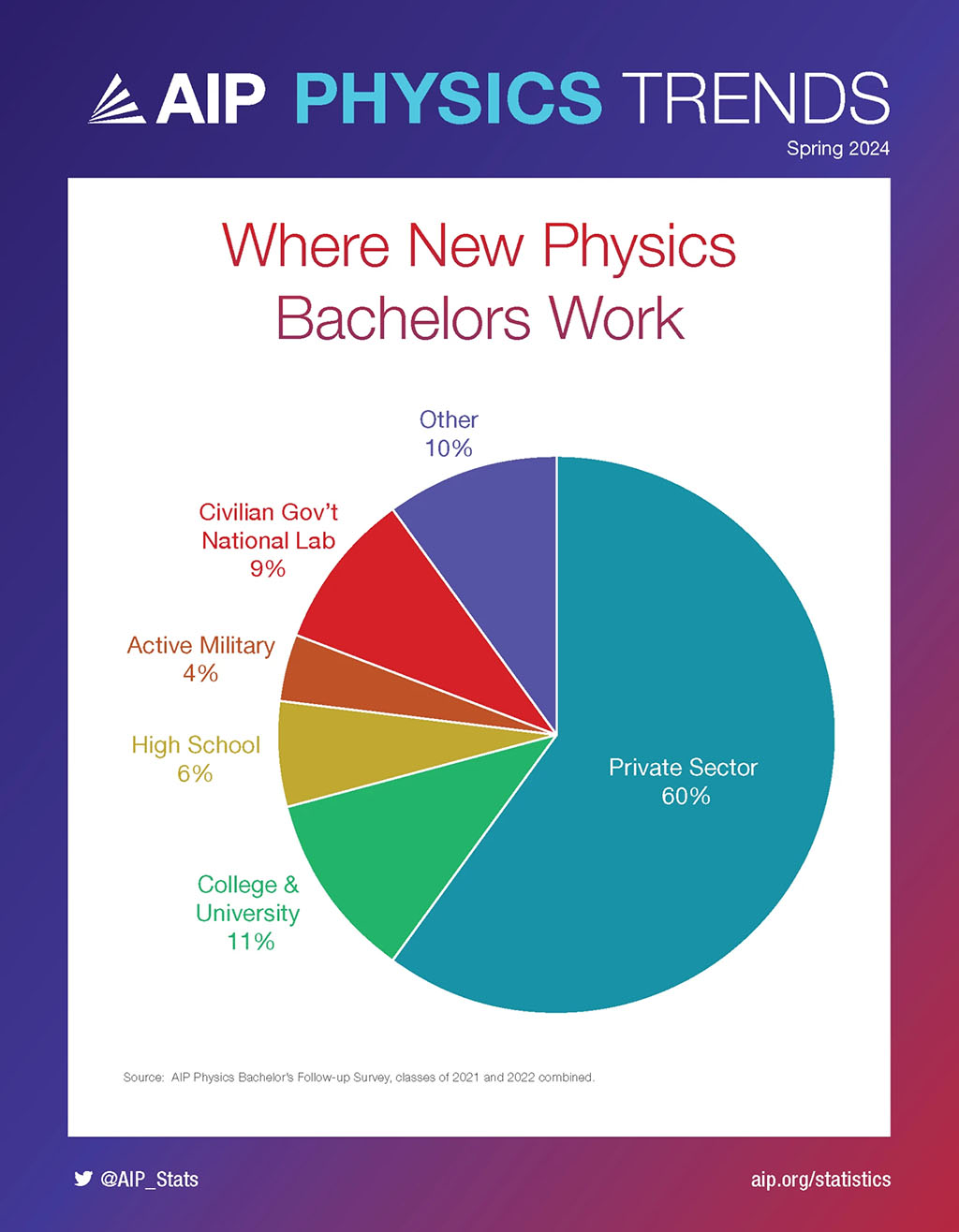 Where New Physics Bachelors Work